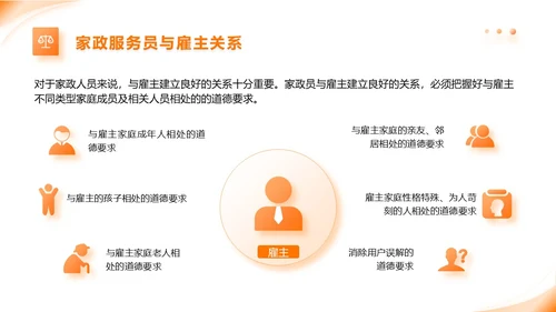 橙色动态家政公司服务培训课件PPT模版员工培训