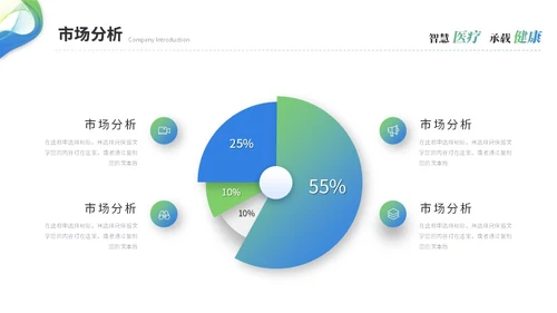 简约渐变智慧医疗医学医药公司介绍企业介绍ppt模板