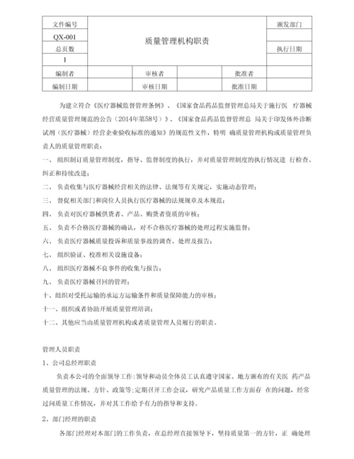 医疗器械经营质量管理制度、工作程序及全套记录表单(直接用).docx