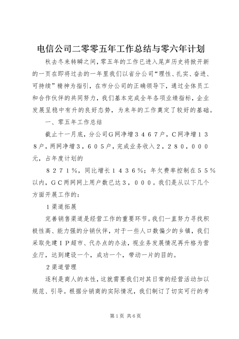 电信公司二零零五年工作总结与零六年计划 (9).docx