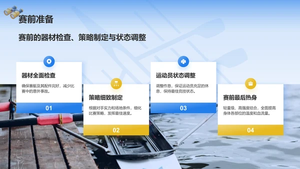 蓝色3D风奥运会——赛艇知识科普PPT模板