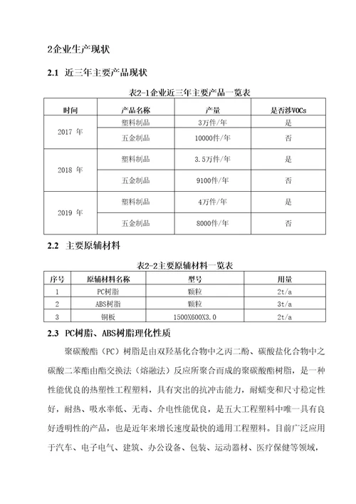 塑料制造及塑料制品加工业VOCs综合治理一厂一策