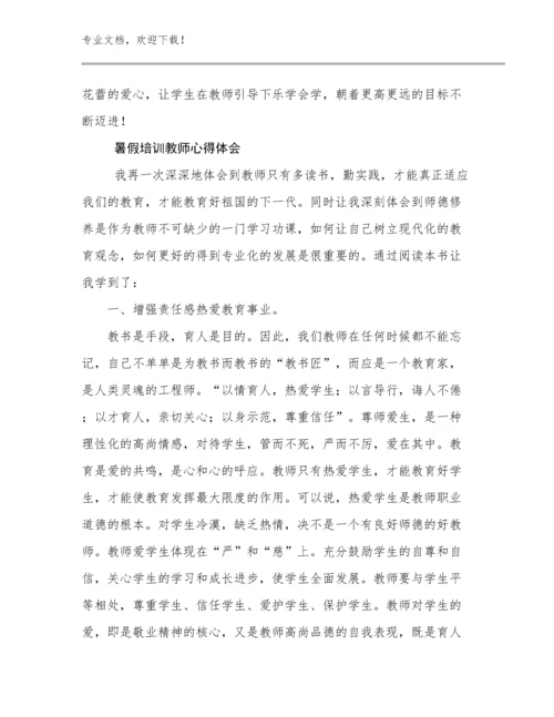 暑假培训教师心得体会优选例文9篇.docx