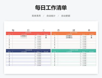 每日工作清单