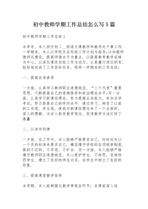 初中教师学期工作总结怎么写5篇.docx