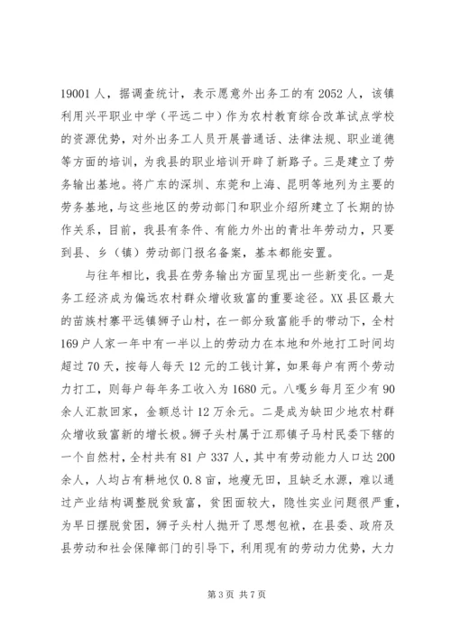 关于XX县区发展务工经济的调查与思考 (5).docx