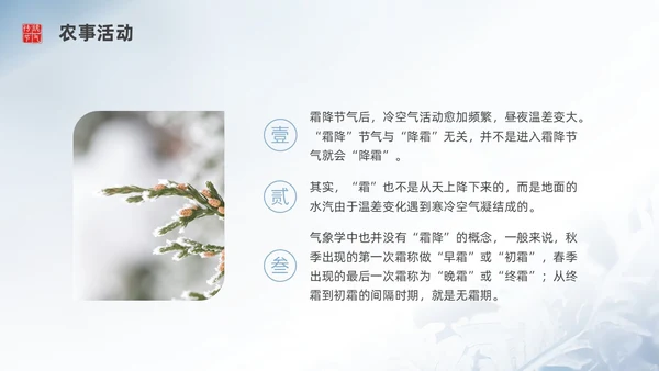 彩色实拍霜降二十四节气PPT课件