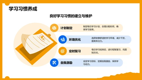 橙色卡通风暑假生活成长记录PPT模板
