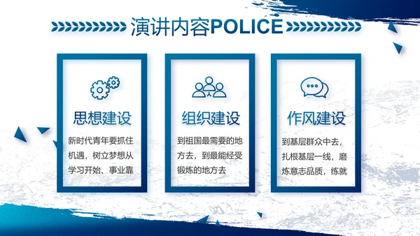 蓝色大气公安警察工作总结计划PPT