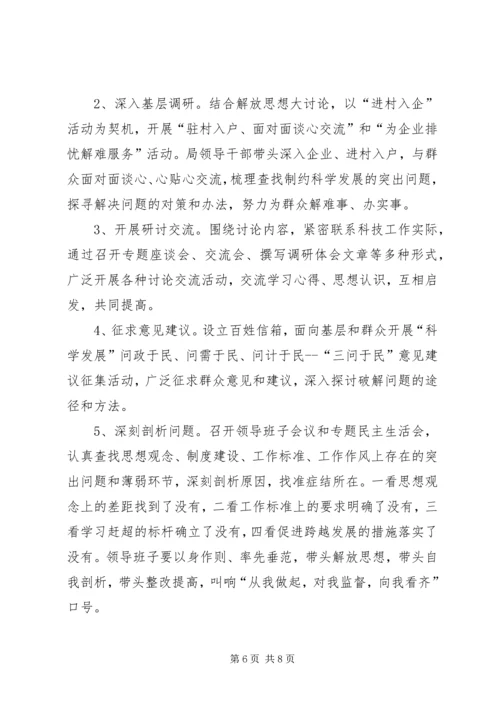 科技局党组解放思想实施意见.docx