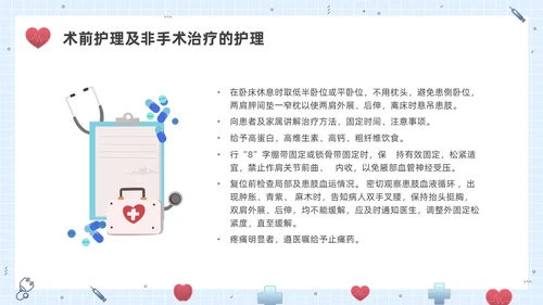 彩色水彩插画锁骨骨折护理查房企业培训PPT课件