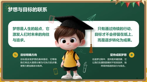 绿色黑板风开学第一课PPT模板