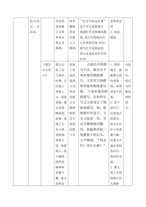 统编版六年级上册语文第二单元大单元整体教学规划