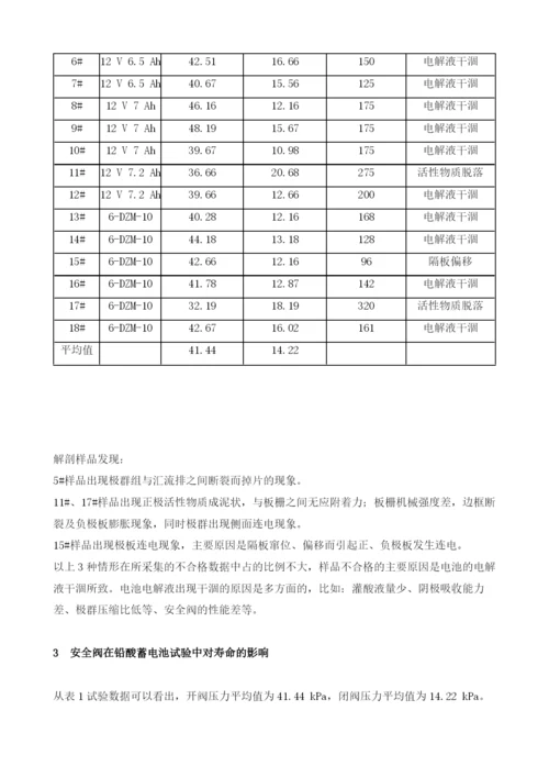 安全阀对铅酸蓄电池循环寿命的影响分析.docx