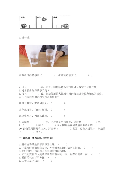 教科版二年级上册科学期末测试卷【基础题】.docx