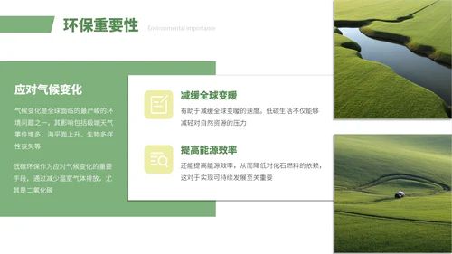 绿色简约小清新风低碳环保项目汇报通用PPT模板