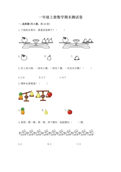 一年级上册数学期末测试卷（各地真题）word版.docx