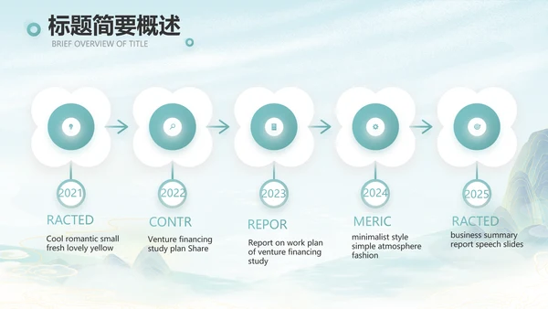 蓝色中国风春天春旅游电子相册PPT