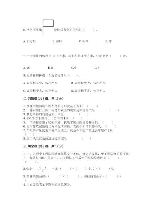 苏教版六年级下册数学期中测试卷含完整答案【典优】.docx