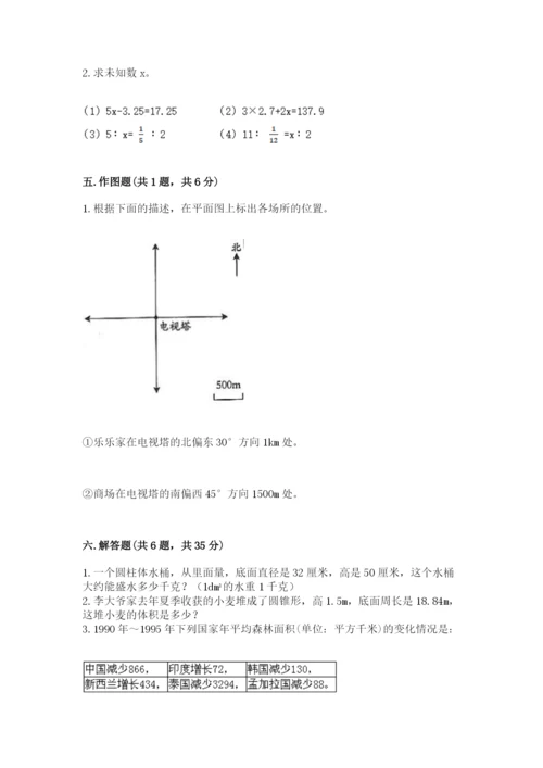 冀教版小学六年级下册数学期末检测试题含答案【培优b卷】.docx