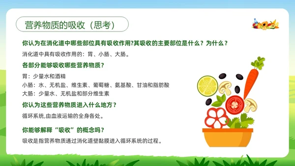 绿色插画合理营养与食品安全PPT模板宣传PPT动态PPT全民营养周