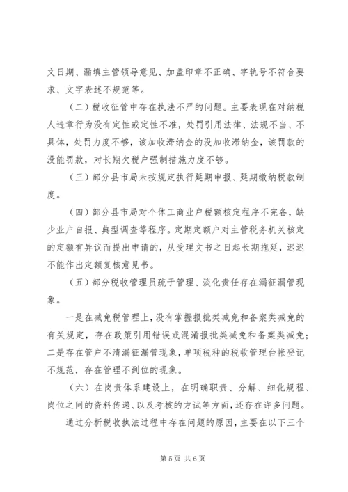地税局税收执法督察工作报告.docx