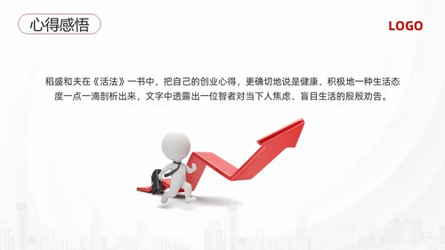 红黑简约3d活法稻盛和夫PPT模板宣传PPT动态PPT读书分享