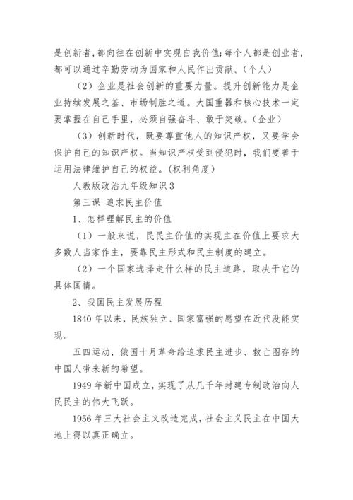 人教版政治九年级知识点总结.docx