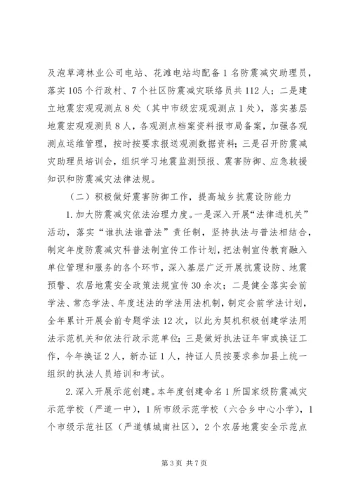 县防震减灾局工作目标考核任务完成情况的自查报告.docx