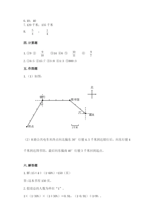 小学数学六年级上册期末测试卷及答案【夺冠系列】.docx