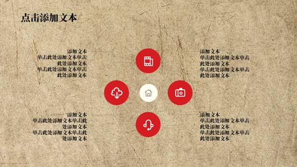 怀旧风红色剪影天安门五四青年节通用PPT模板