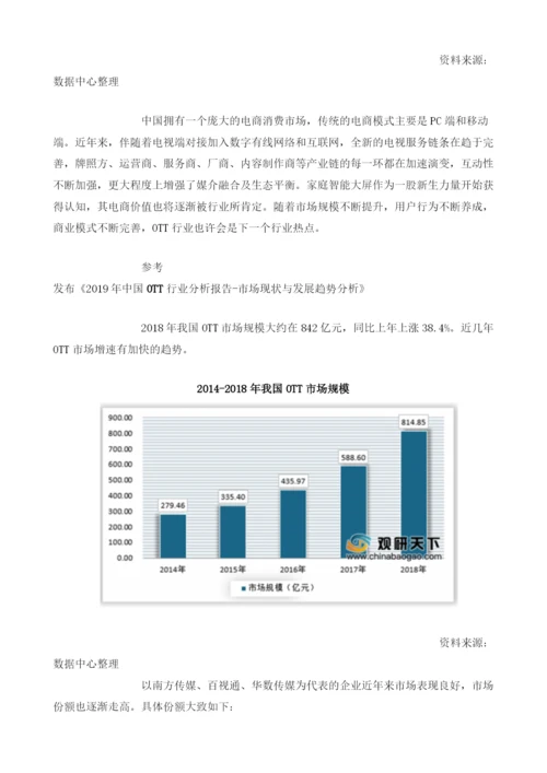 我国OTT行业细分领域市场份额分析机顶盒仍旧是最主要应用领域.docx