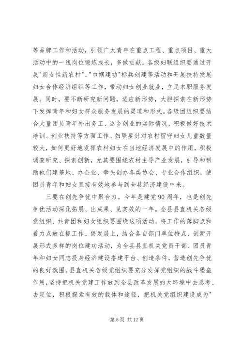 县共青团妇女工作会议讲话.docx