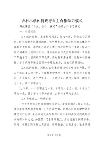 农村小学如何践行自主合作学习模式.docx