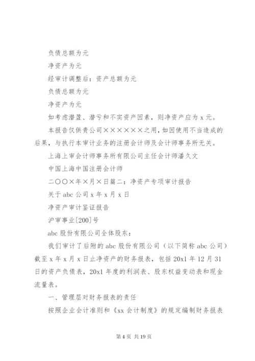 净资产审计报告格式 (3).docx