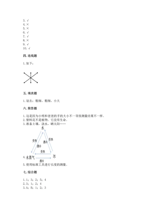 教科版一年级上册科学期末测试卷含下载答案.docx