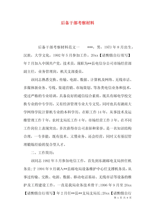 （精选）后备干部考察材料.docx