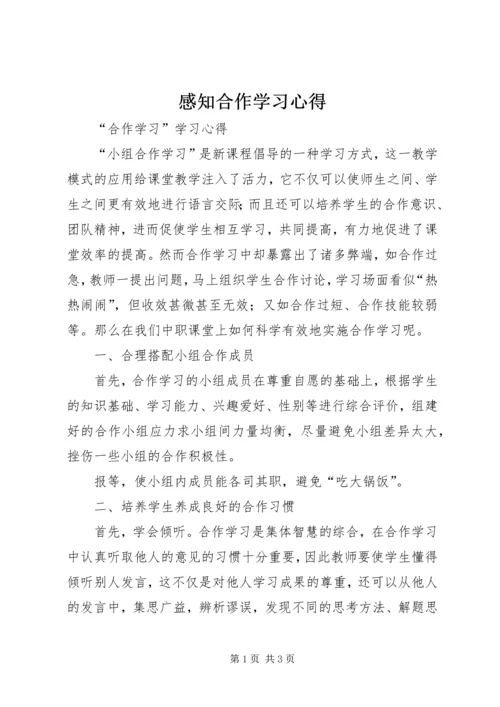 感知合作学习心得.docx