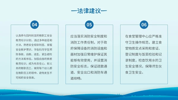 蓝色简约剪纸幼儿园教师法培训主题PPT模板法律