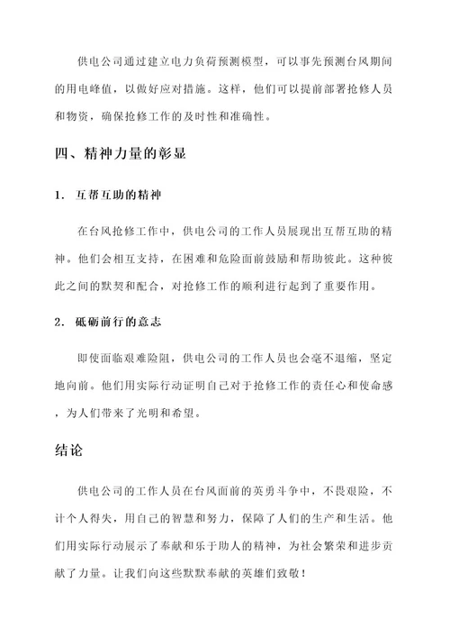 供电公司台风先进事迹