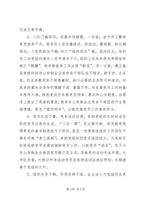 房管局非公有制企业党建工作调研建议 (2).docx