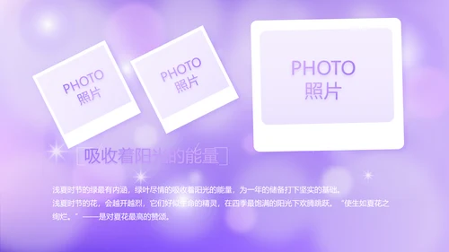 紫色唯美小清新纪念册电子相册动态PPT