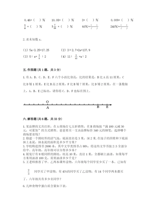 冀教版小学六年级下册数学期末检测试题精品（考试直接用）.docx