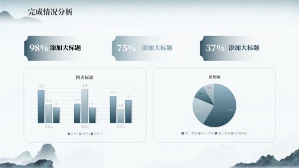 蓝色古风中国风通用PPT模板