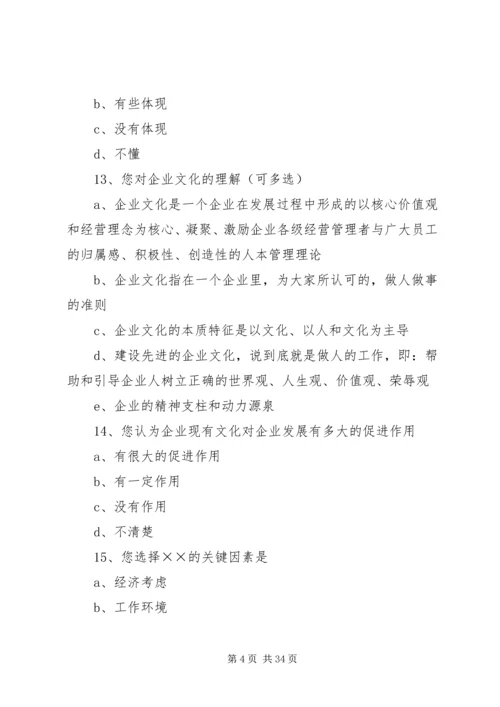 公司企业文化建设内部调查问卷.docx