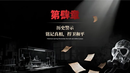 黑红色复古风731部队介绍PPT模板