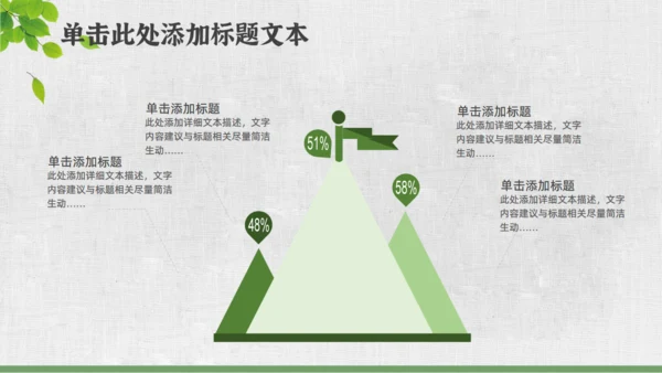 文艺小清新绿叶通用PPT模板
