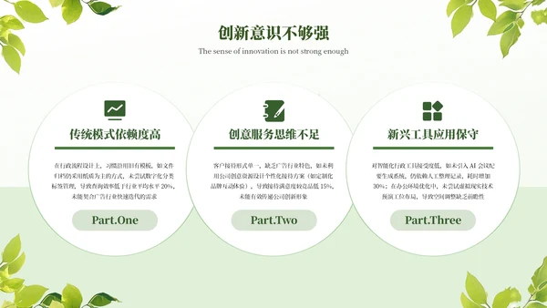 绿色绿植广告公司行政文员工作总结通用PPT模板
