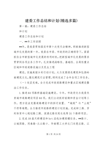 建委工作总结和计划(精选多篇).docx