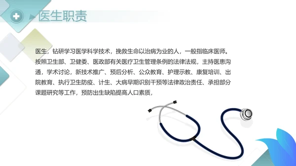 蓝色创意图形医疗医药述职报告动态PPT模板